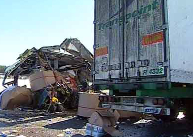 Truck Hits Bus