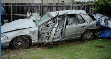 Crown Victoria Wrecked in Roll Dallas, Texas