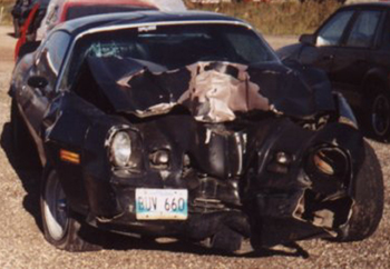 Camaro Wecked and Hit Street Light Winnipeg, Manitoba