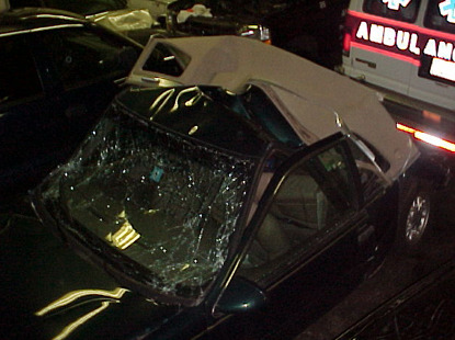 Mercury Cougar Wrecked I-93 North of Boston, Massachusetts