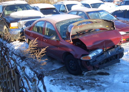 Ford Escort Hits E-350 Mercedes Benz,