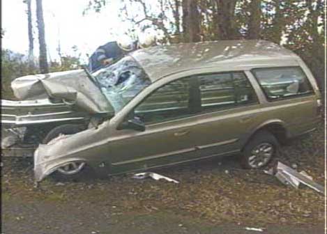 Guardrail crash