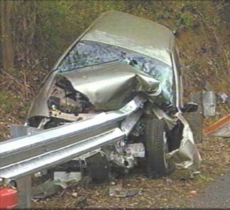 Guardrail crash