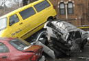 Yellow car crash