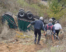 Garbage Truck Rollover CRash