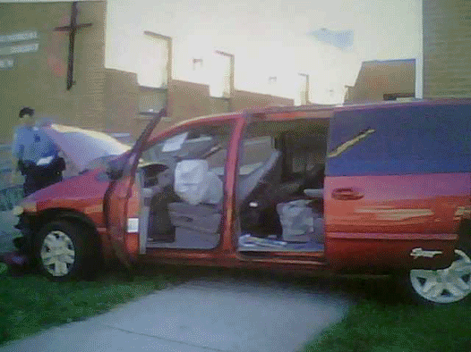 Stolen van crash