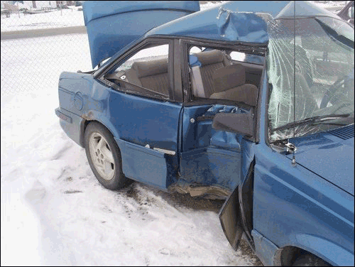 Crashed on ice