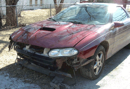 Camaro Accident Skids on Black Ice