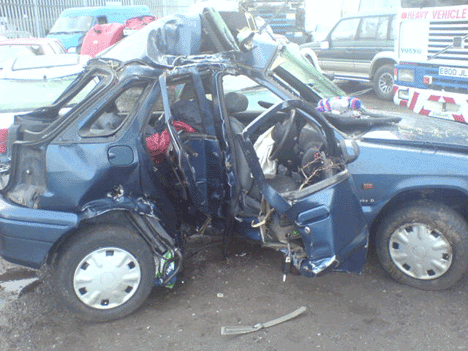 Citroen ZX Swerves to Avoid Rabbits