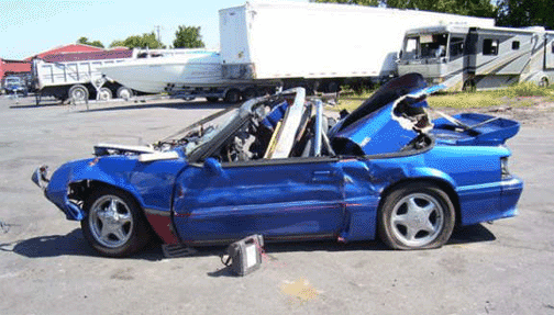 Mustang high speed crash