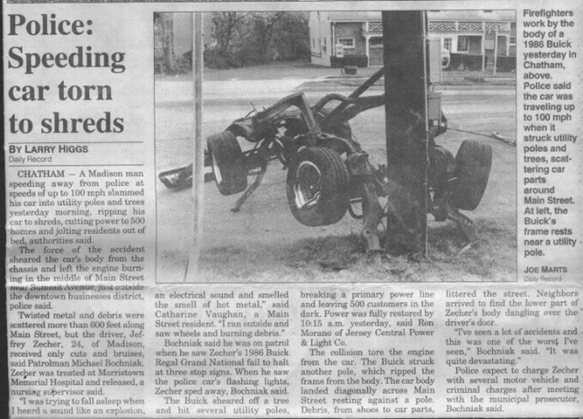 Buick Crash: News Article Chatham, Michigan