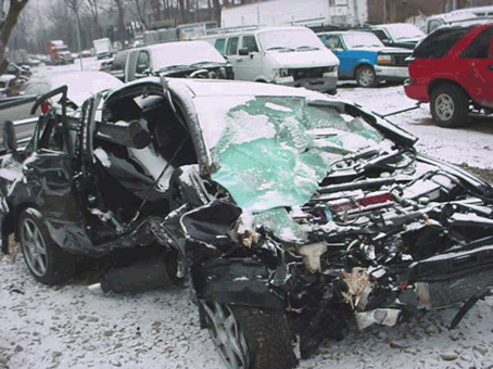 Mitsubishi Lancer Crashes into Tree Maine