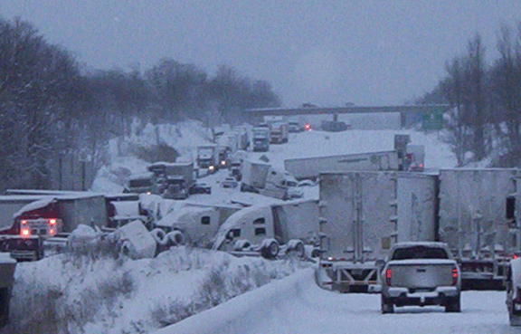 50 Vehicle Pileup: Massive Highway Chain Reaction Crash in Snowstorm
