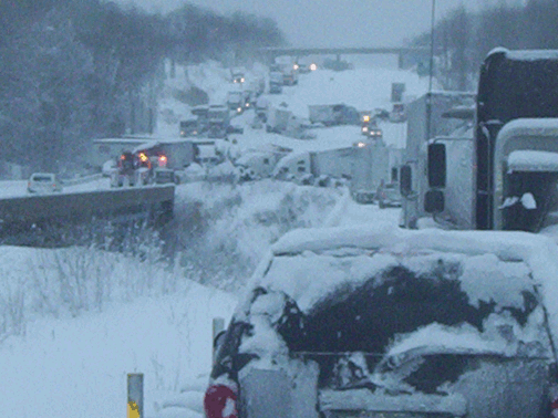 Massive Highway Chain Reaction Accident Erie, Pa