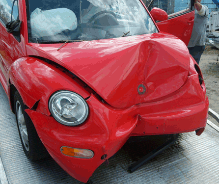 VW Bug Accident: Too Fast on Turn Seaford, Delaware
