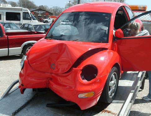 VW Bug Wrecked