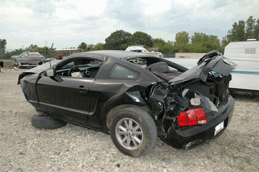 Mustang Wrecked by Woman not Paying Attention