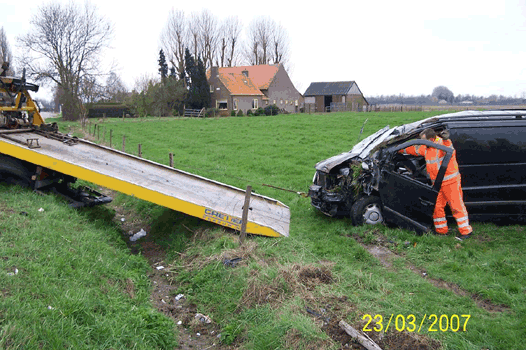 Wrecked van