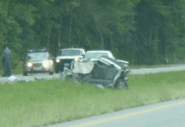 Car in Pieces Crash