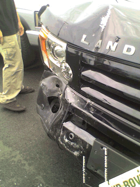 Land rover crashed