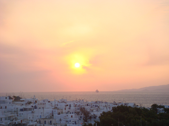 Mikonos Sunet Greece Island