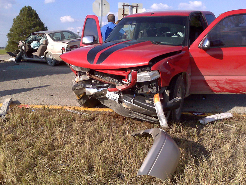 Red Truck crash