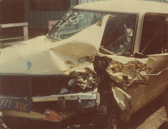 Datsun crash accident