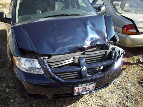 Van crash wreck