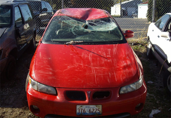 pontiac flip crash