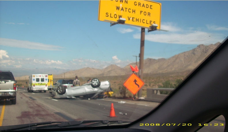 Rollover honda accident vegas