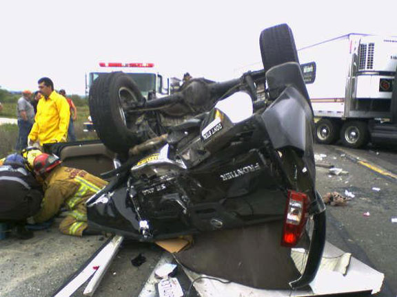 Bad rear end accident truck