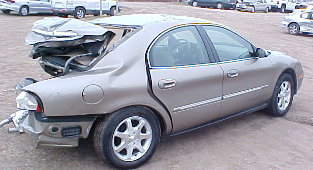 Mercury Sable Wrecked: Rearended by Bus at 45 mph ed by Bus