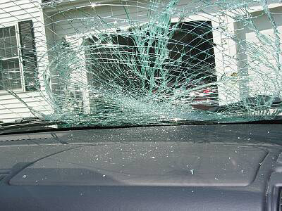 Windshield Broken by Deer Collision