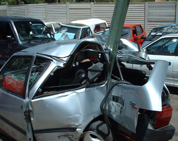 Car Crash with Light Pole