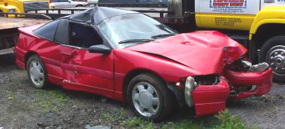 Red Car Wrecked