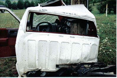 Chevy Truck Crashes into Pole