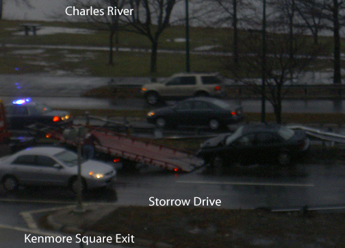 Storrow Drive East Crash in Rain