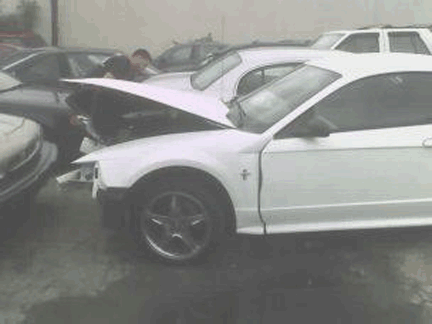 Mustang crashed