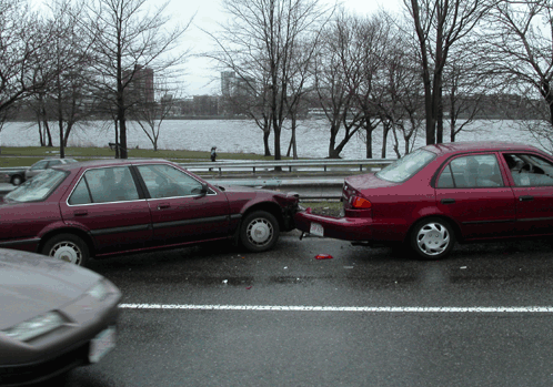 Rainy day crash boston