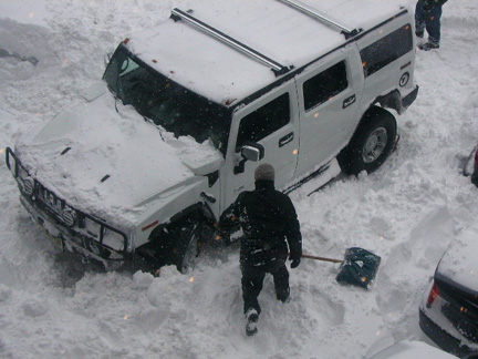 Hummer Stuck in Snow